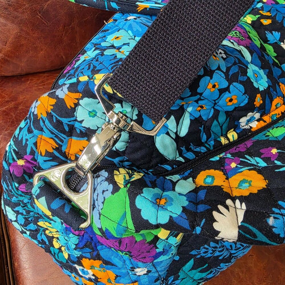 Vera Bradley Midnight Blue Floral Weekender Carry‑On Bag with Trolley Sleeve - Picture 4 of 16